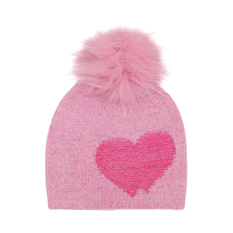 Meleg sapka pomponnal - rózsaszín