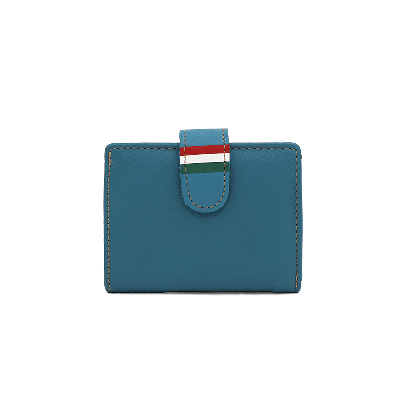 Unisex bőr pénztárca lopásgátló rendszerrel - kék