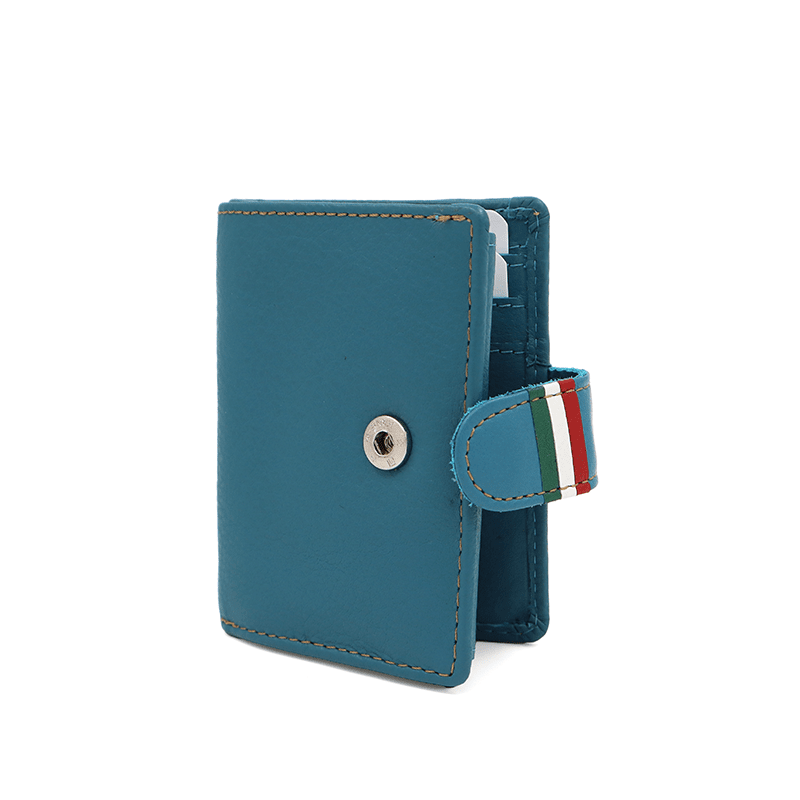 Unisex bőr pénztárca lopásgátló rendszerrel - kék