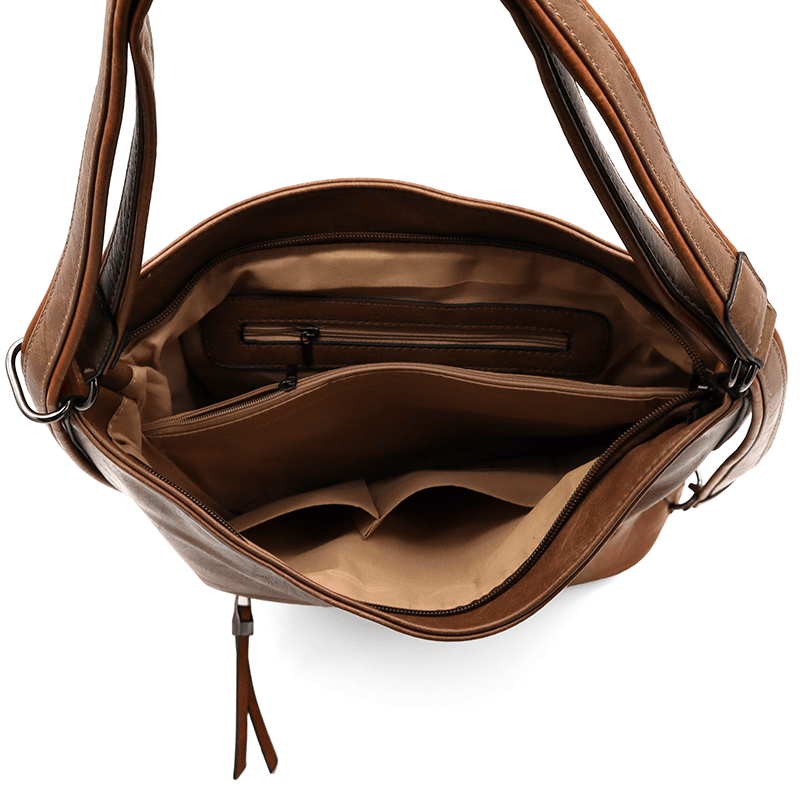 2 az 1-ben – Nagy táska és hátizsák Nia – világosbarna