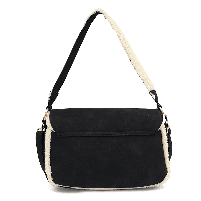 Válltáska 2 fogantyúval és plüss Mina - fekete