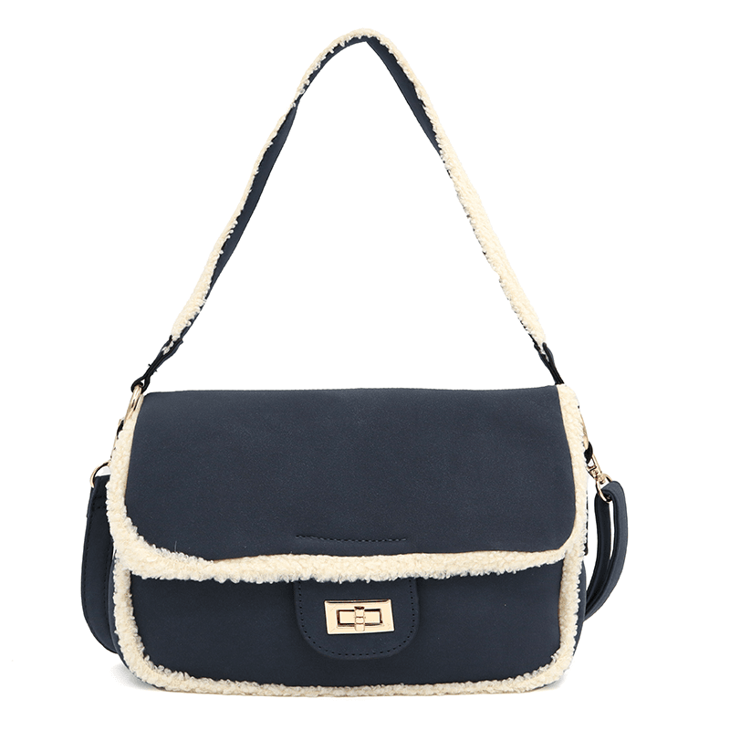 Válltáska 2 fogantyúval és plüss Mina - sötétkék