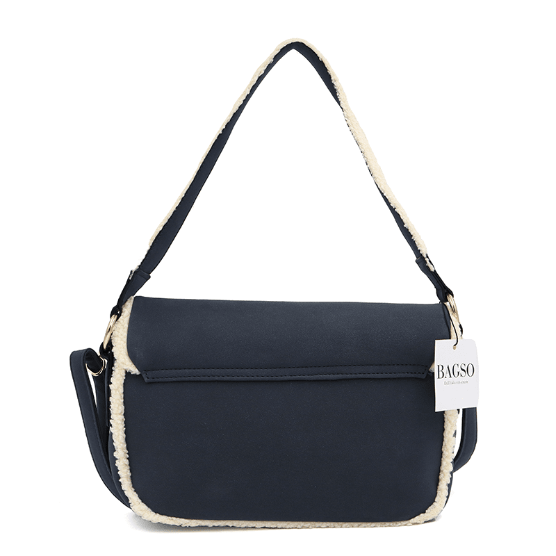 Válltáska 2 fogantyúval és plüss Mina - sötétkék