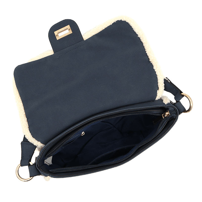 Válltáska 2 fogantyúval és plüss Mina - sötétkék