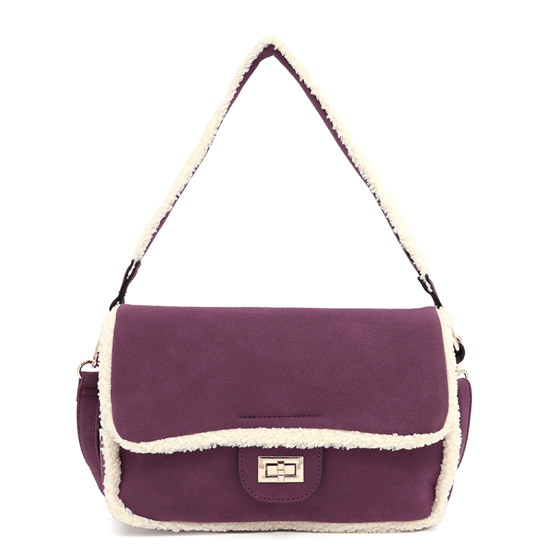 Válltáska 2 fogantyúval és Mina plüss - bordó