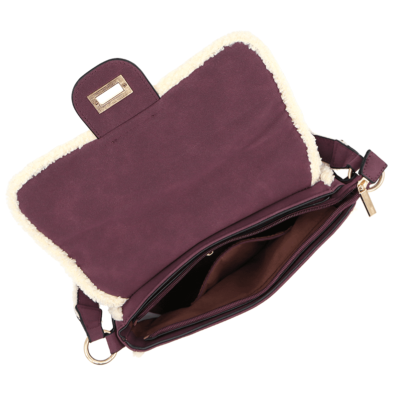 Válltáska 2 fogantyúval és Mina plüss - bordó