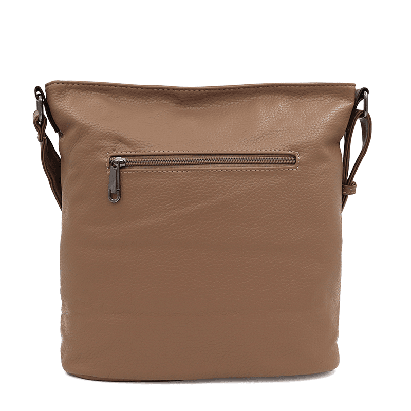 Válltáska sok zsebbel Anita - világosbarna