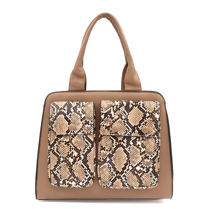 Női táska Sofi nyomtatással - világosbarna