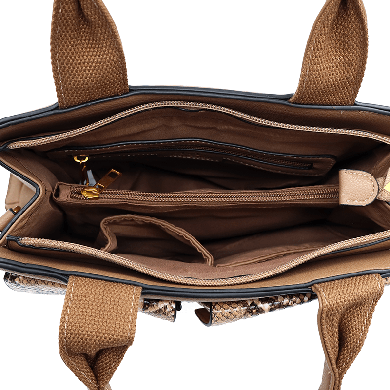 Női táska Sofi nyomtatással - világosbarna