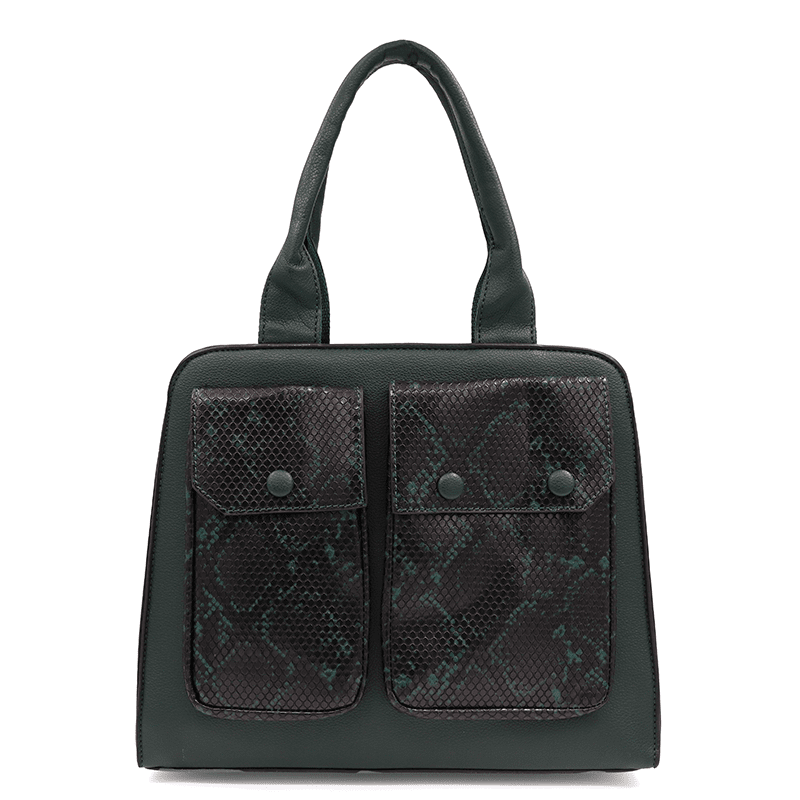 Női táska Sofi nyomtatással - sötétzöld