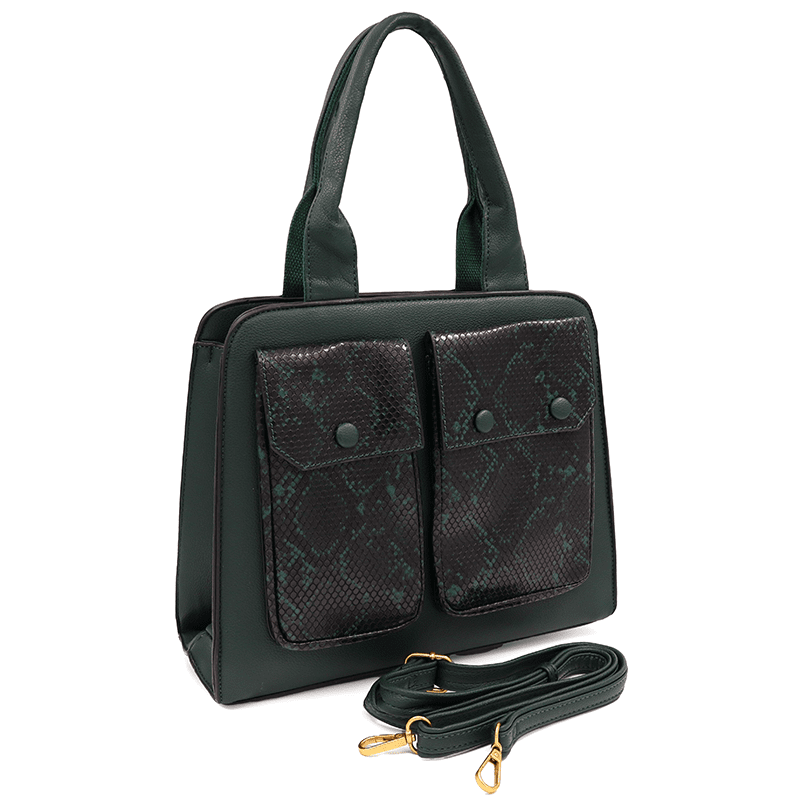 Női táska Sofi nyomtatással - sötétzöld