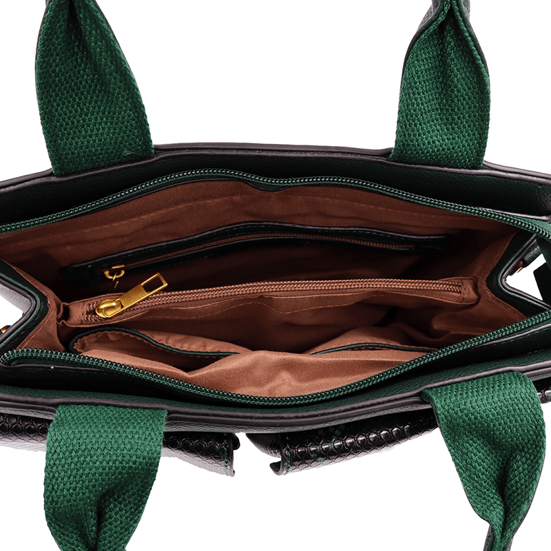 Női táska Sofi nyomtatással - sötétzöld