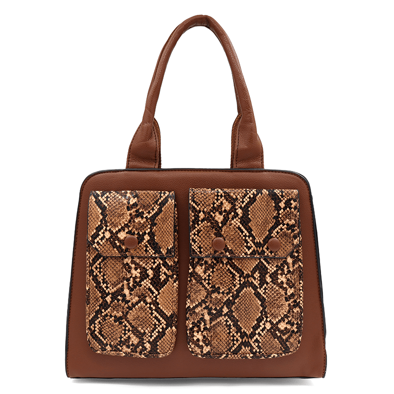 Női táska Sofi nyomtatással - cserépbarna