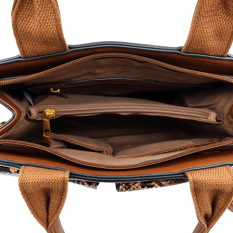 Női táska Sofi nyomtatással - cserépbarna