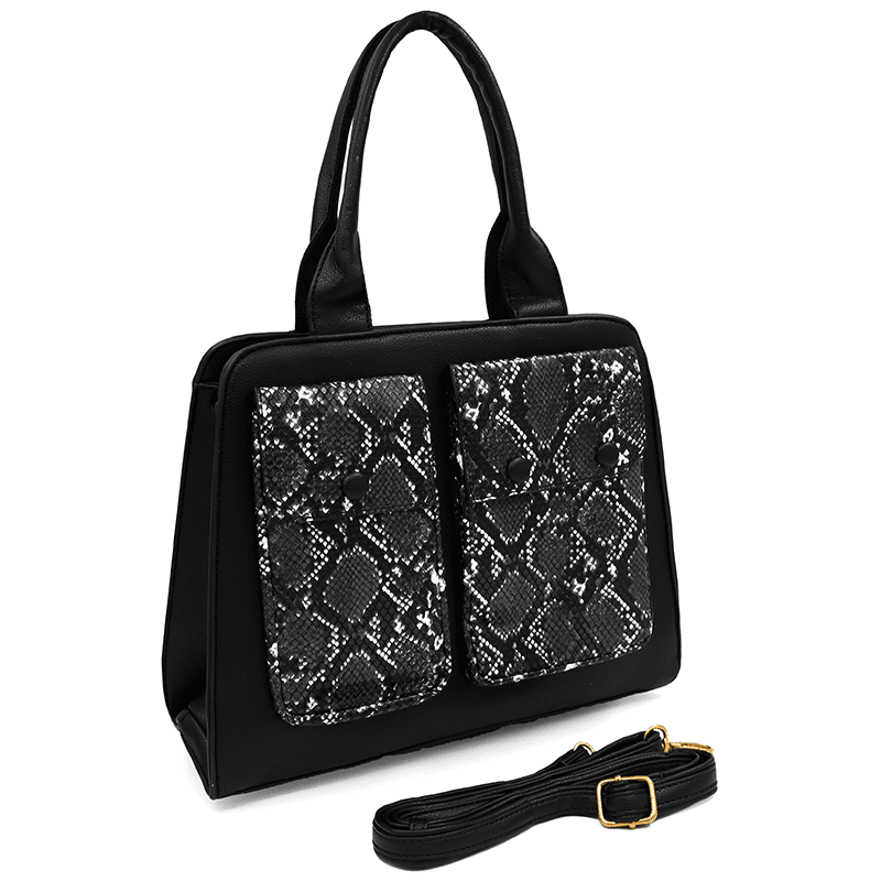 Női táska Sofi nyomtatással - fekete