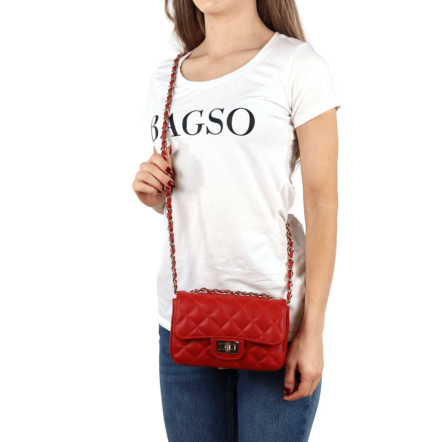 Kapitonált válltáska természetes bőrből Mila - mustársárga