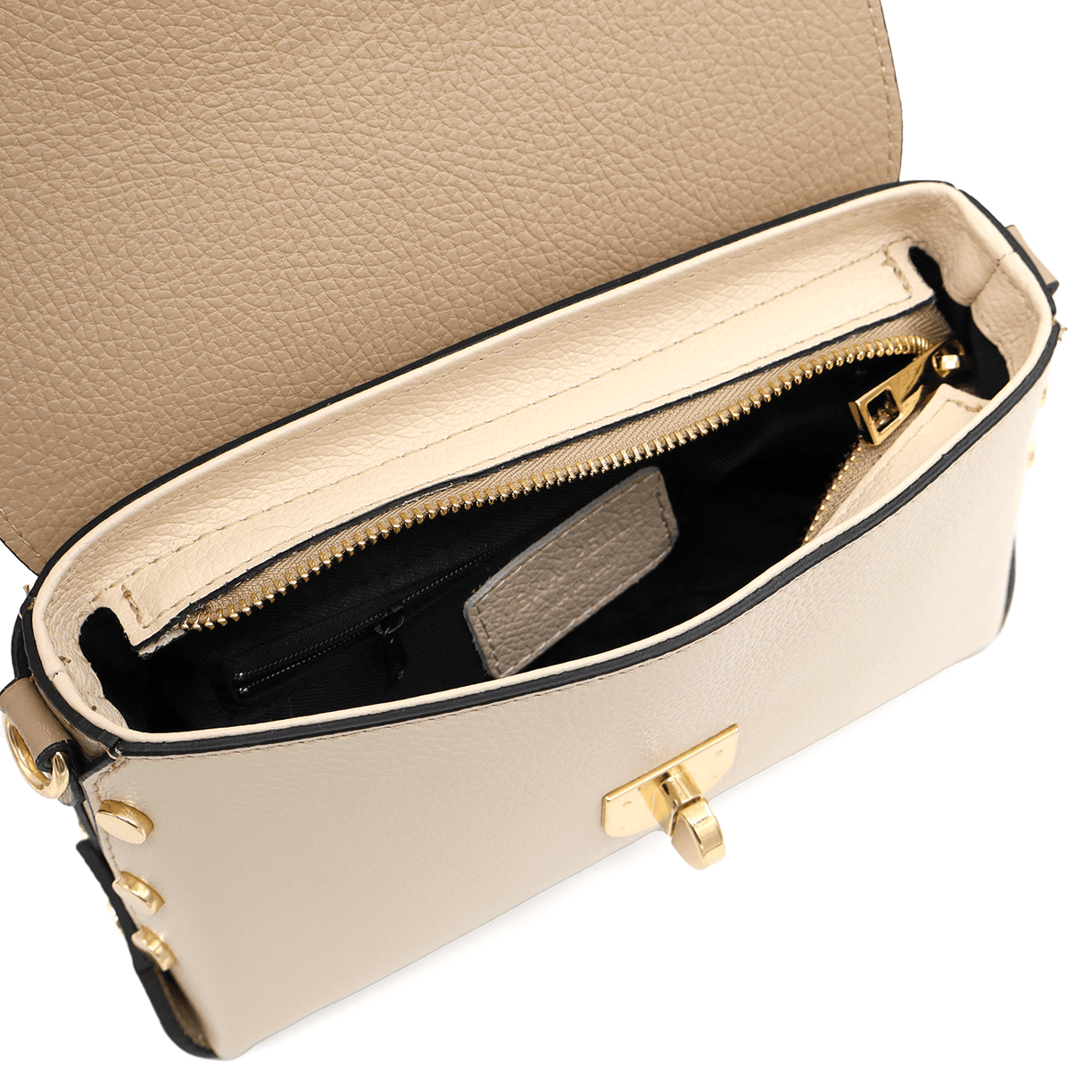 Antoanella női táska természetes bőrből - bézs/világosbarna