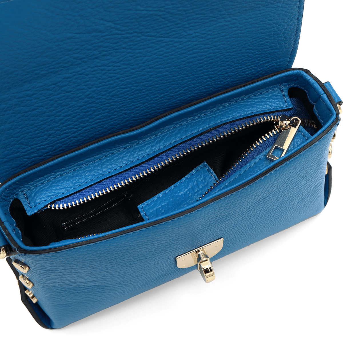 Antoanella női táska természetes bőrből - kék