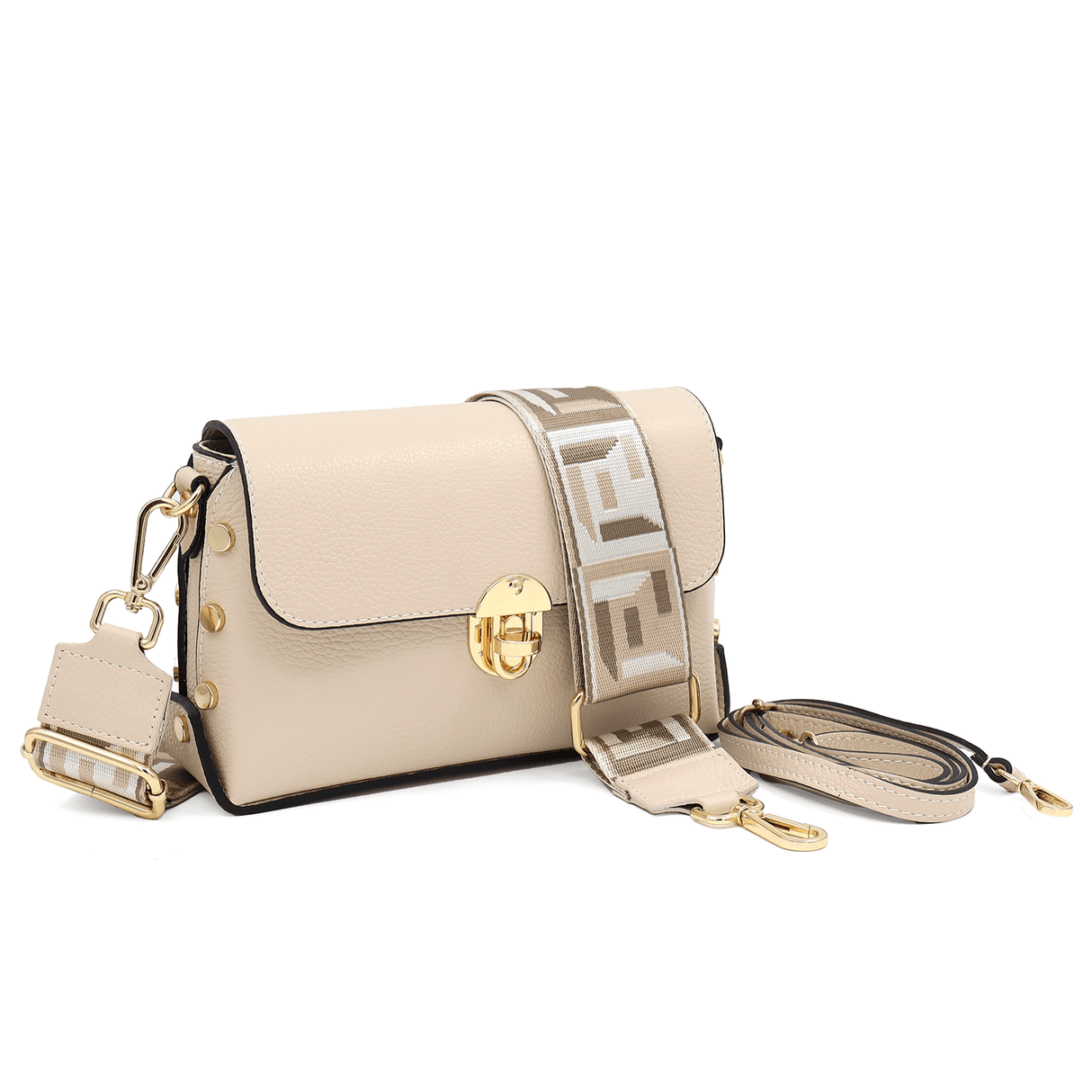 Antoanella természetes bőrből készült női táska - bézs