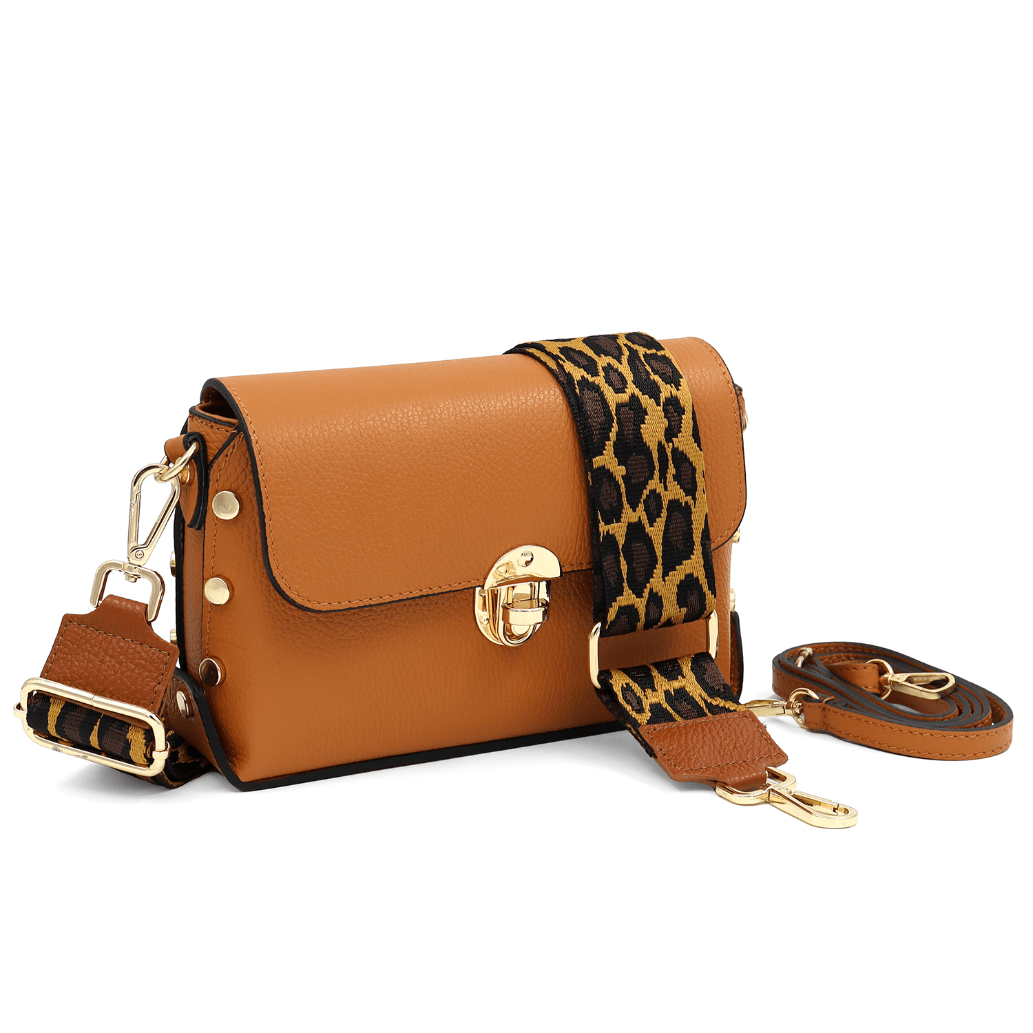 Antoanella természetes bőrből készült női táska - cserépbarna