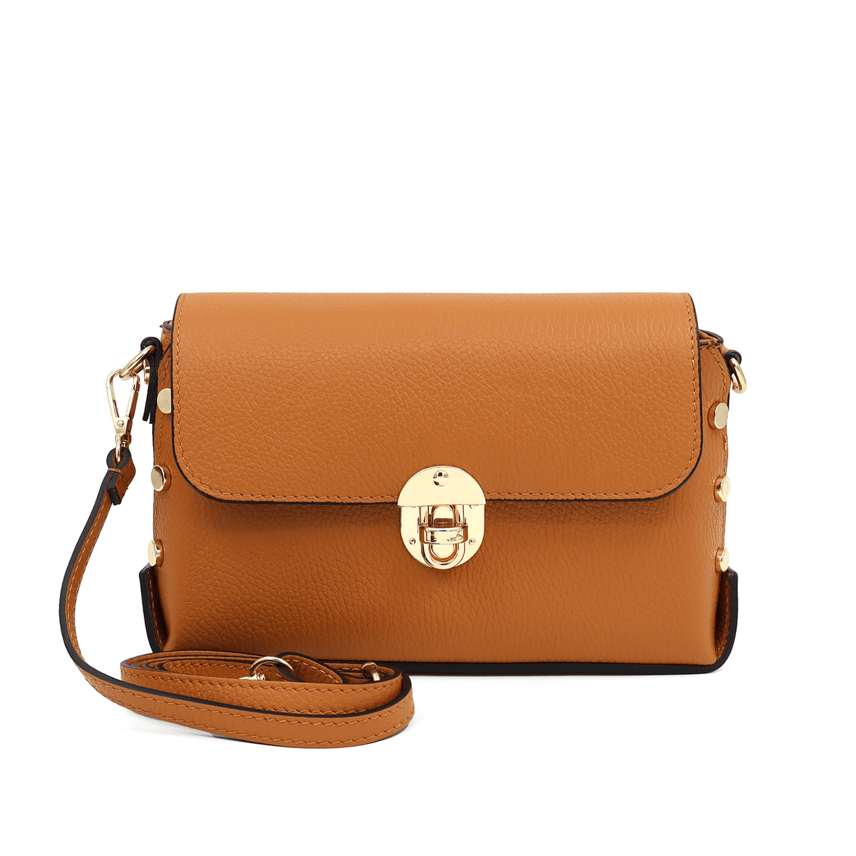 Antoanella természetes bőrből készült női táska - cserépbarna