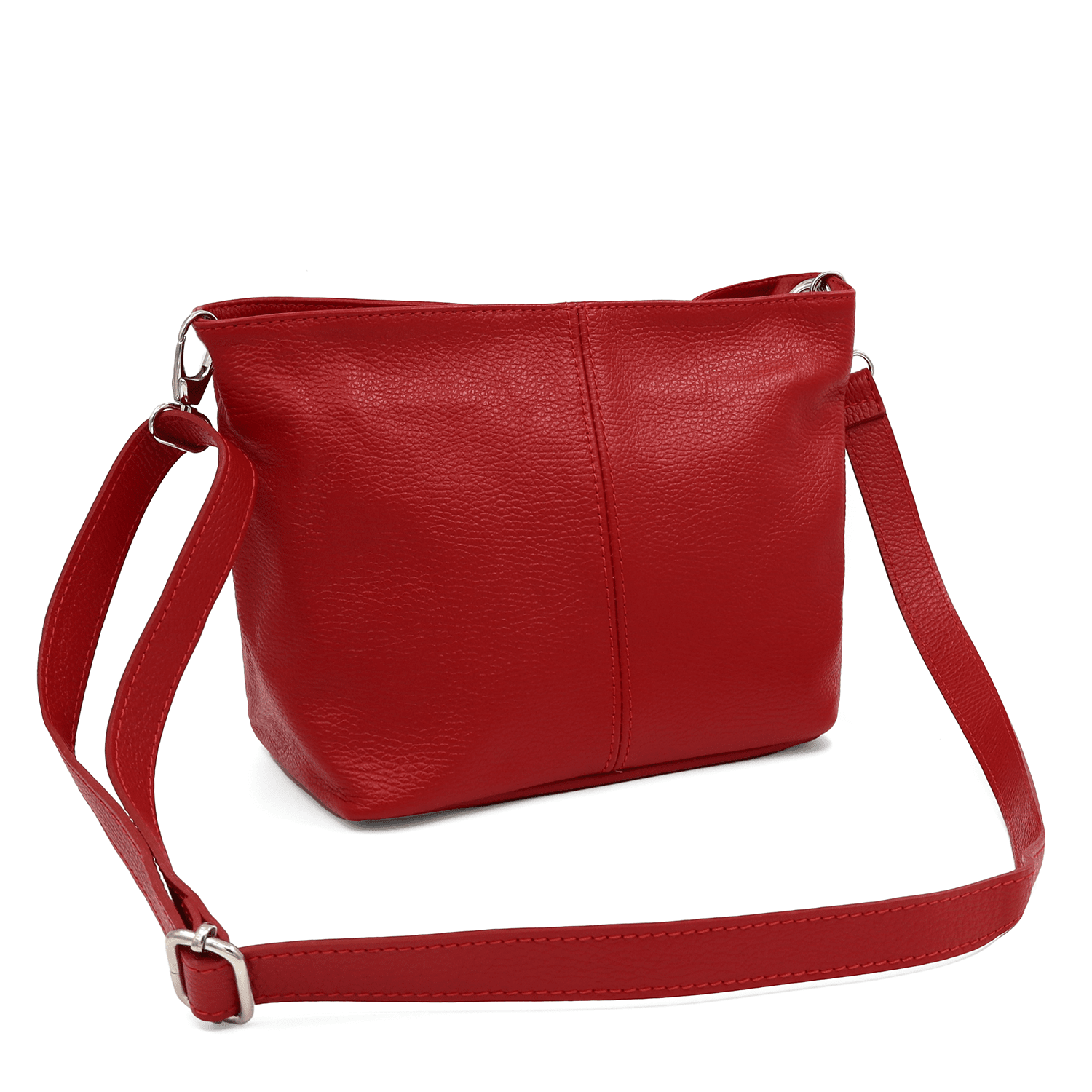 Női válltáska természetes bőrből - piros