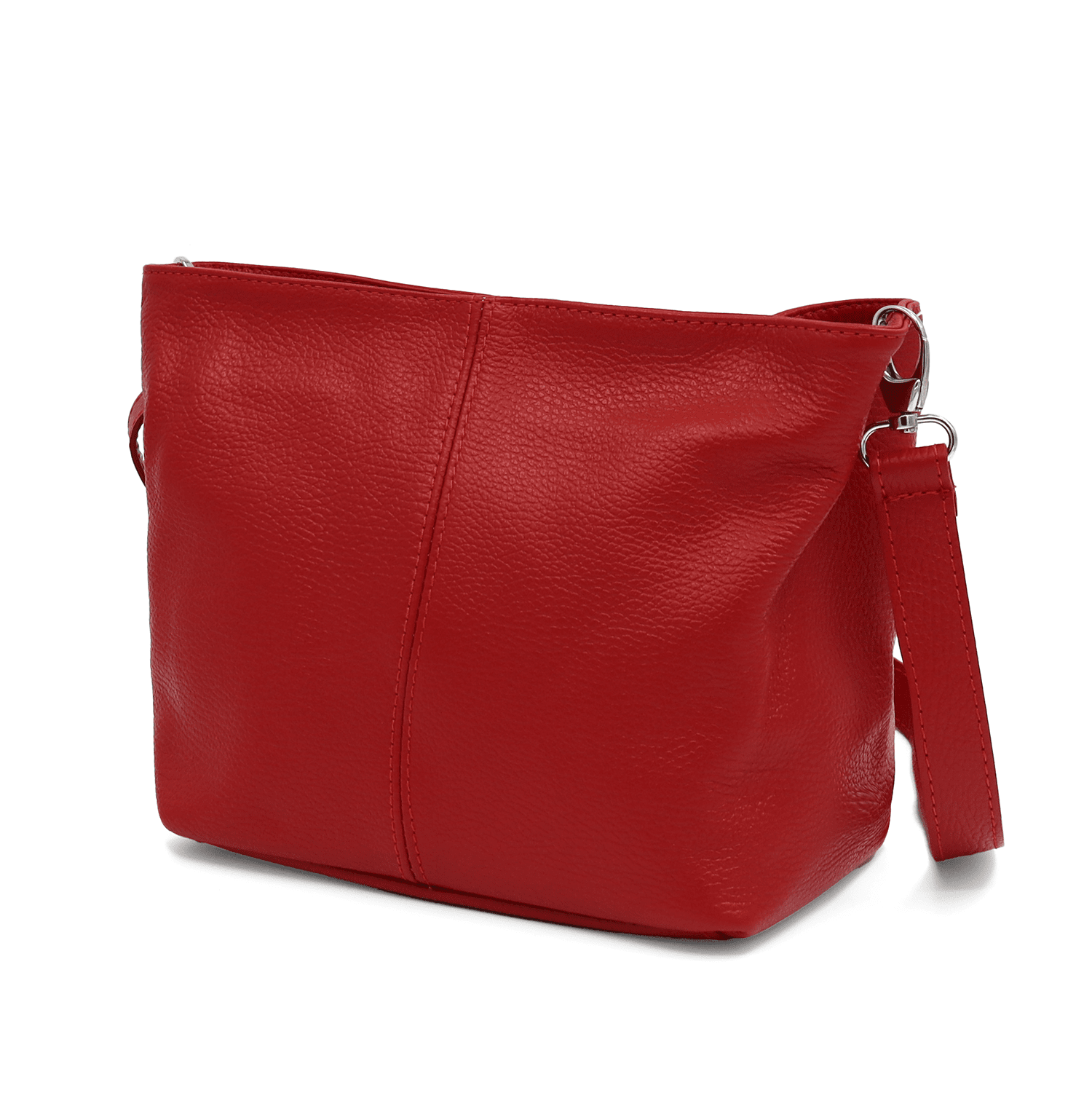 Női válltáska természetes bőrből - piros