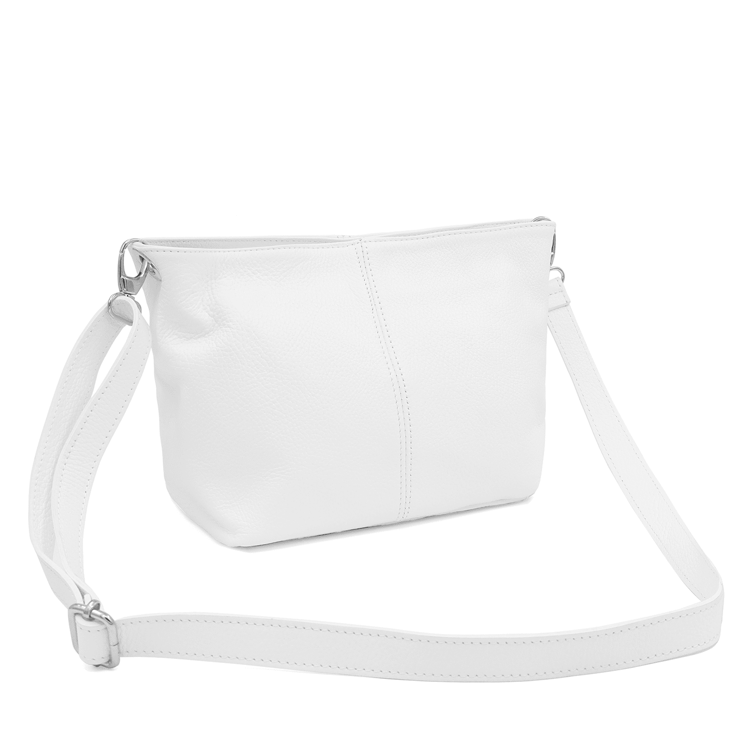 Női válltáska természetes bőrből - fehér