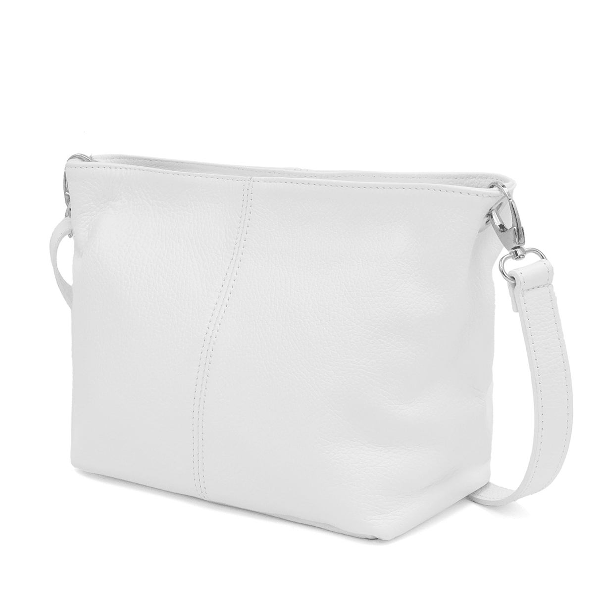 Női válltáska természetes bőrből - fehér