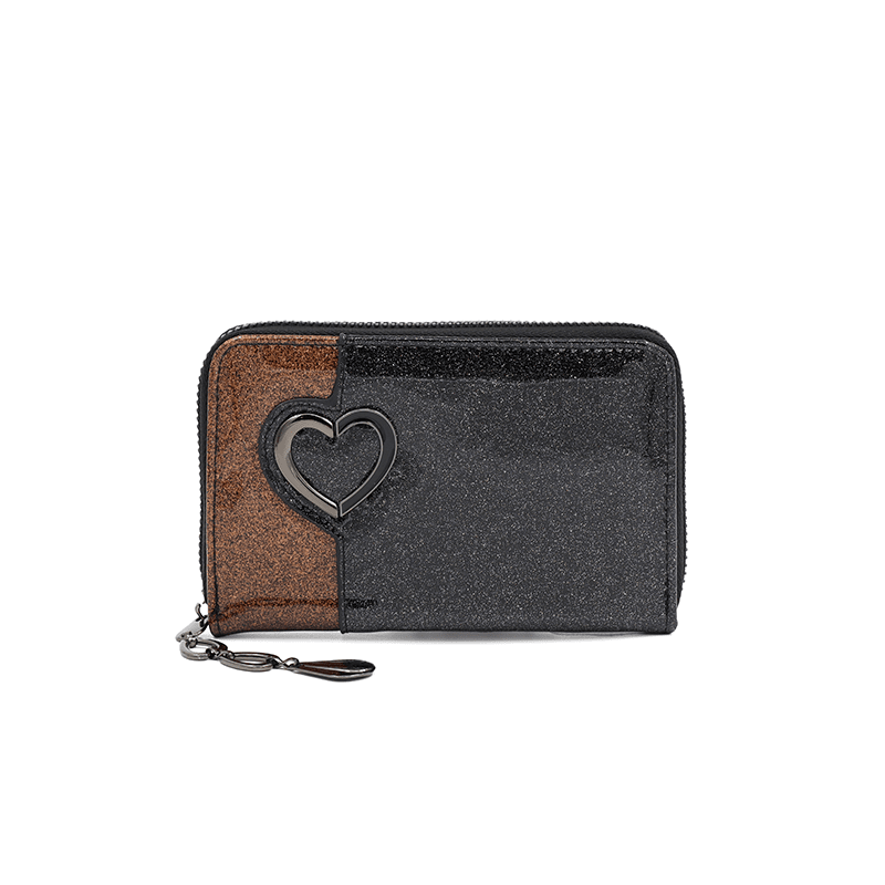 Lachen pénztárca szívvel - fekete/barna