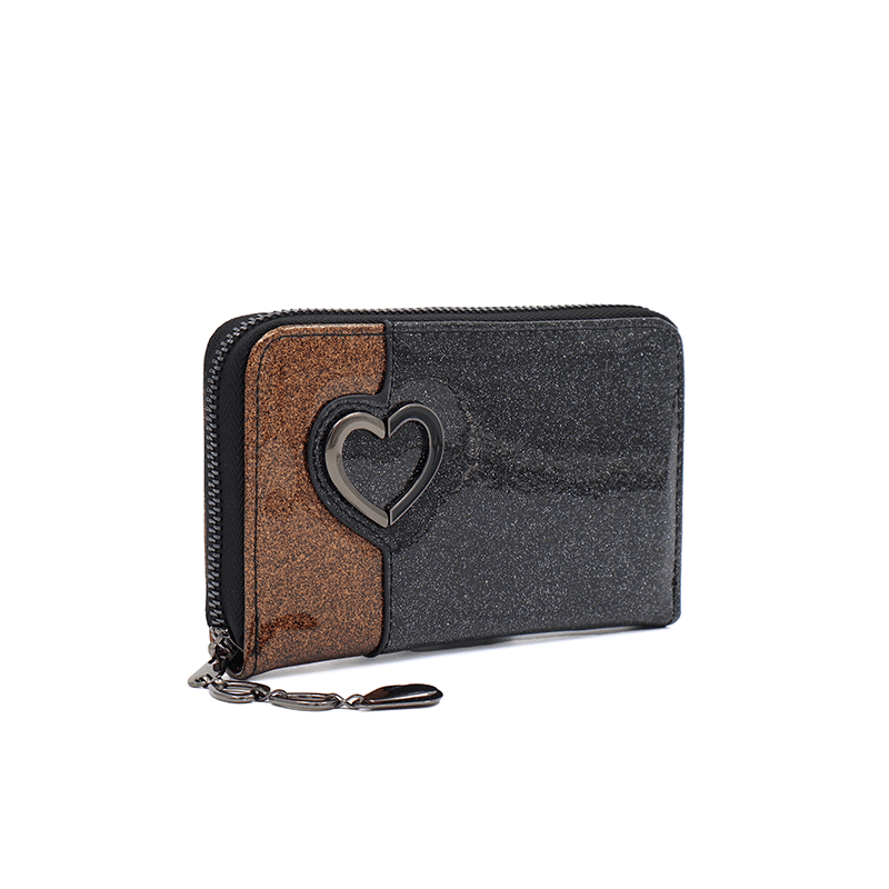 Lachen pénztárca szívvel - fekete/barna