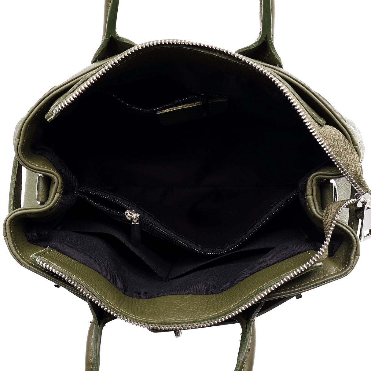 Luxus táska természetes bőrből Vivian - zöld