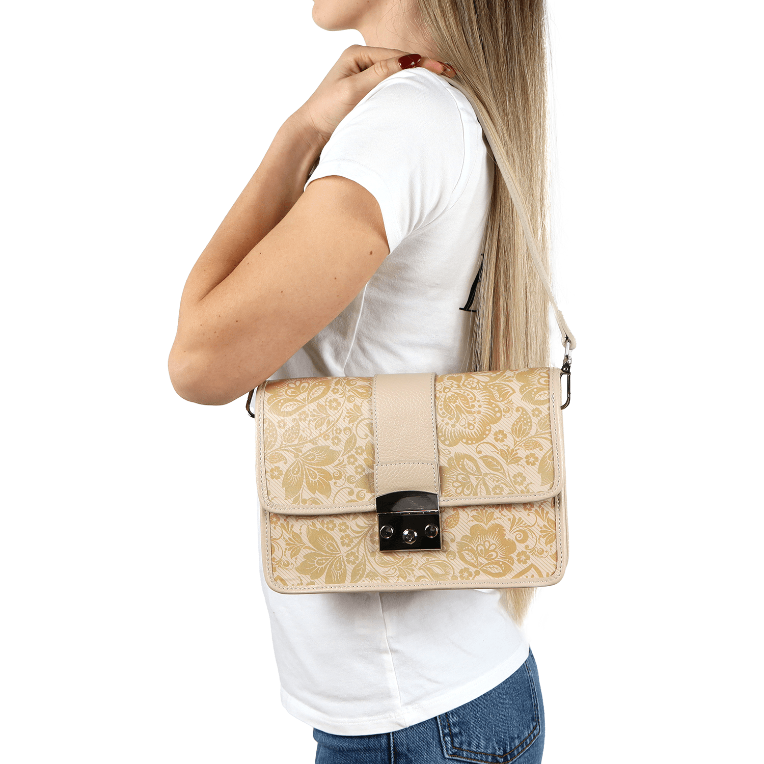 Természetes bőr táska 2féle fogantyúval Ardea - világos zöld