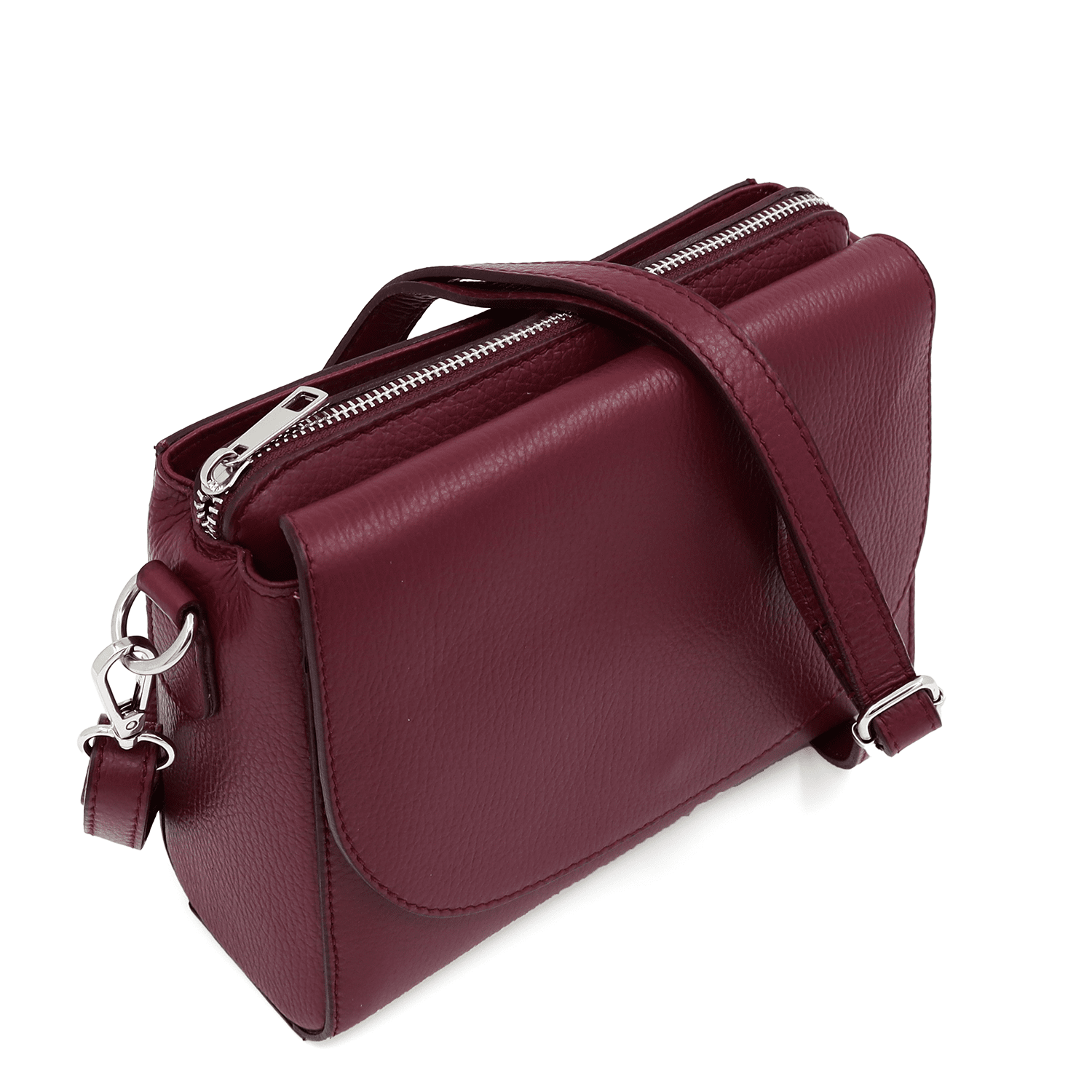 Válltáska természetes bőrből Milana - bordó