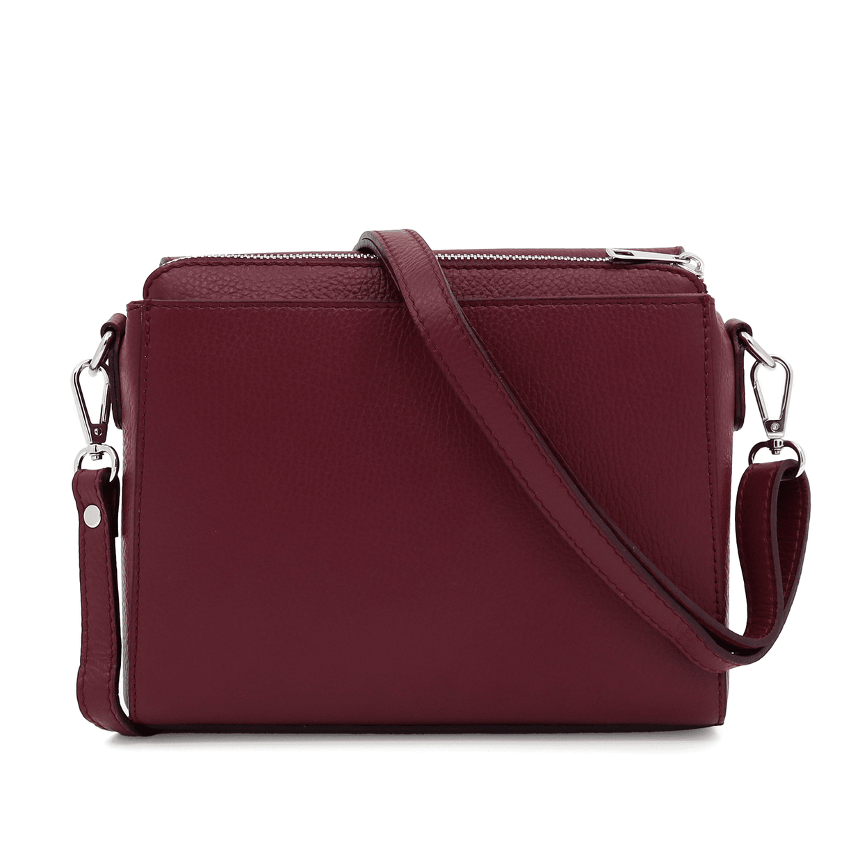 Válltáska természetes bőrből Milana - bordó