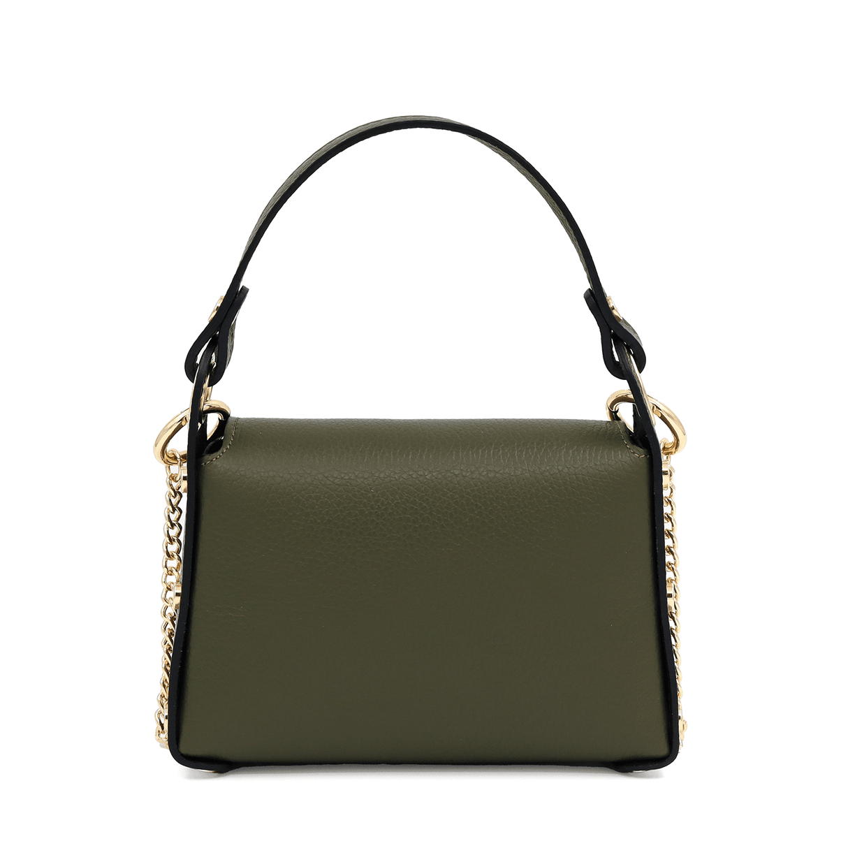 Női táska 2 fogantyúval természetes bőrből Alena  - sötétzöld