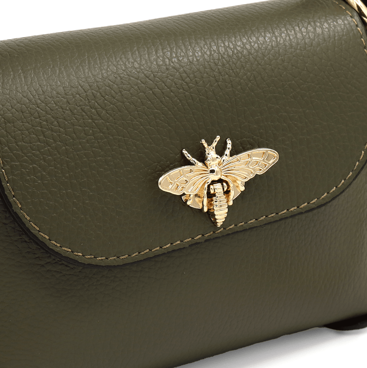 Női táska 2 fogantyúval természetes bőrből Alena  - sötétzöld