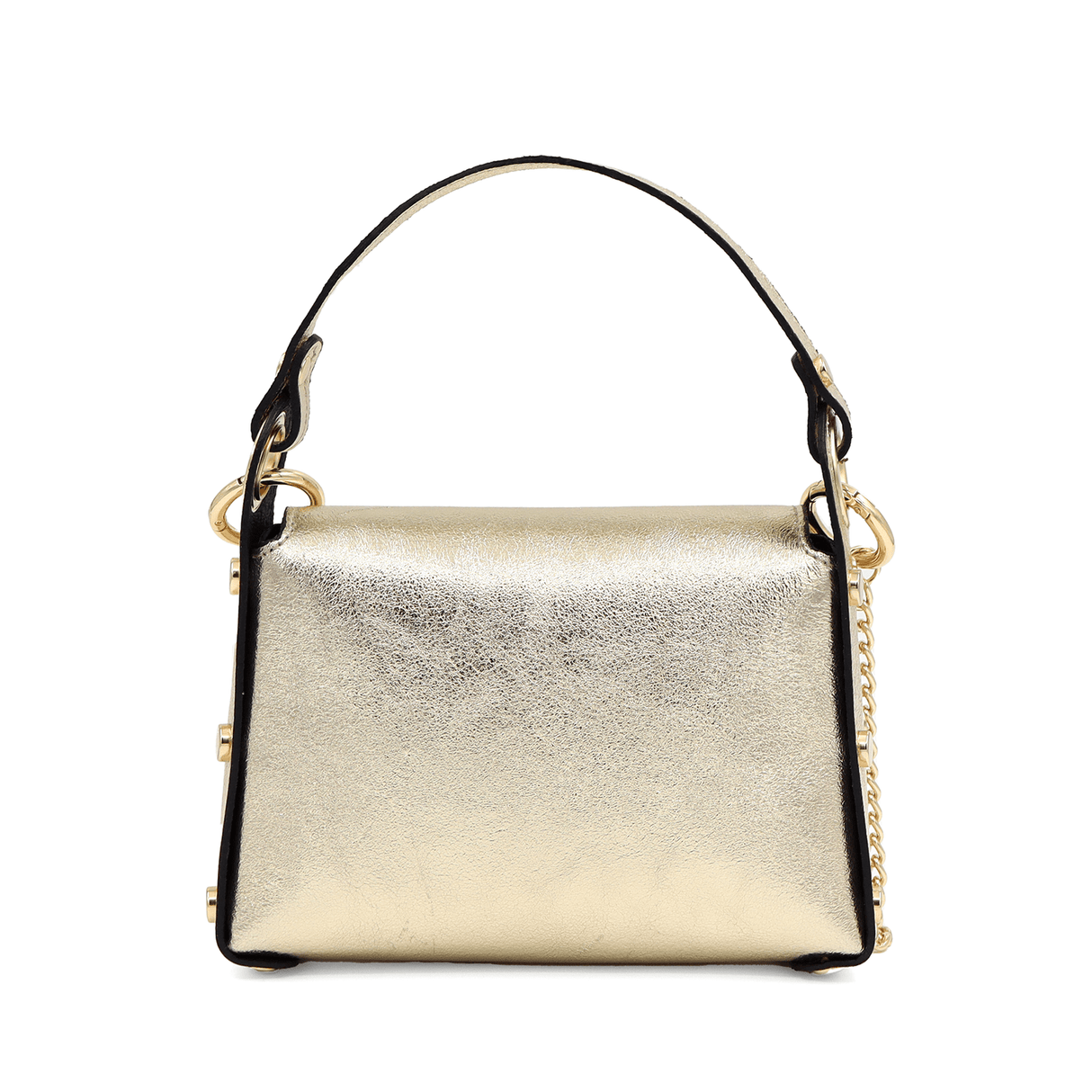 Női táska 2 fogantyúval természetes bőrből Alena - arany