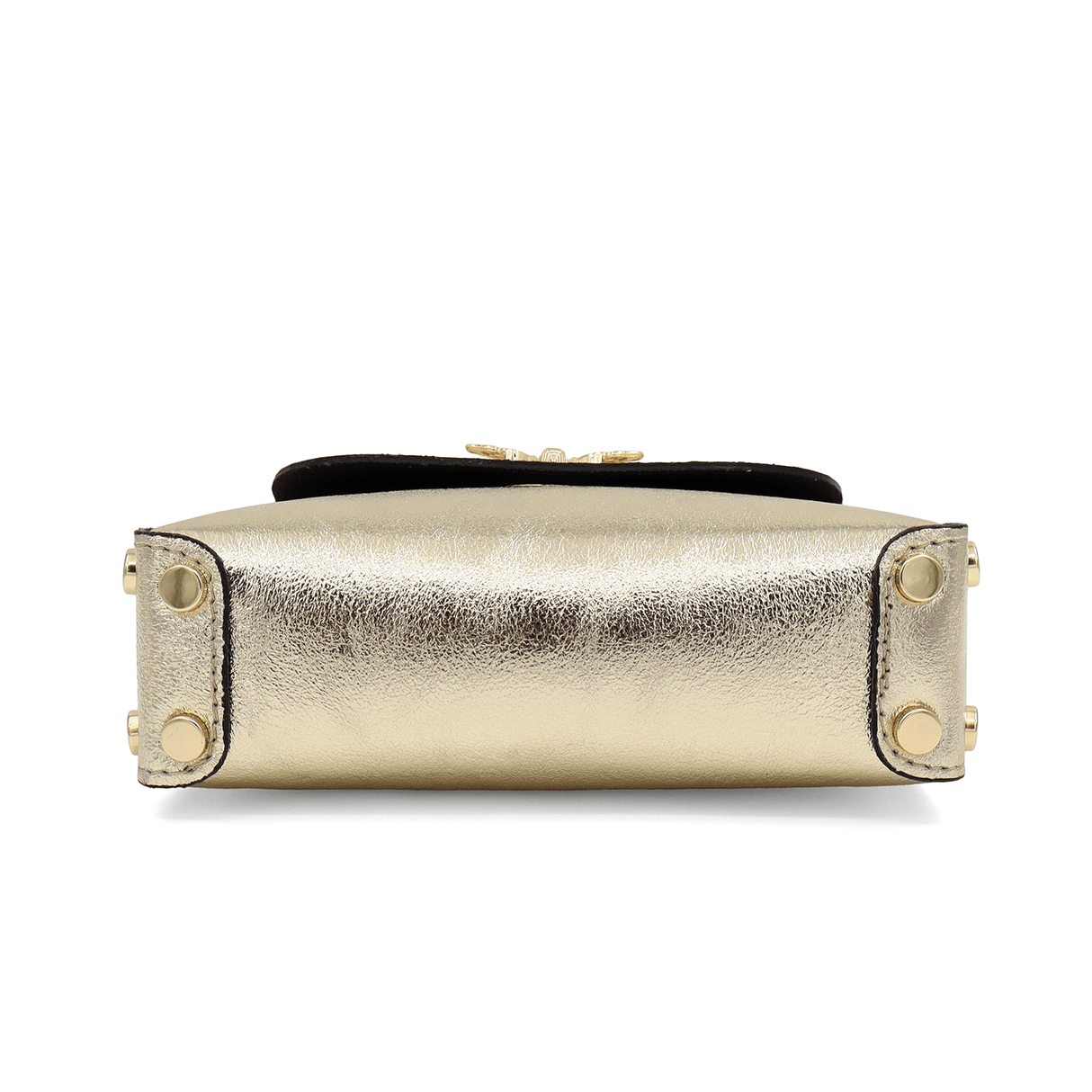 Női táska 2 fogantyúval természetes bőrből Alena - arany