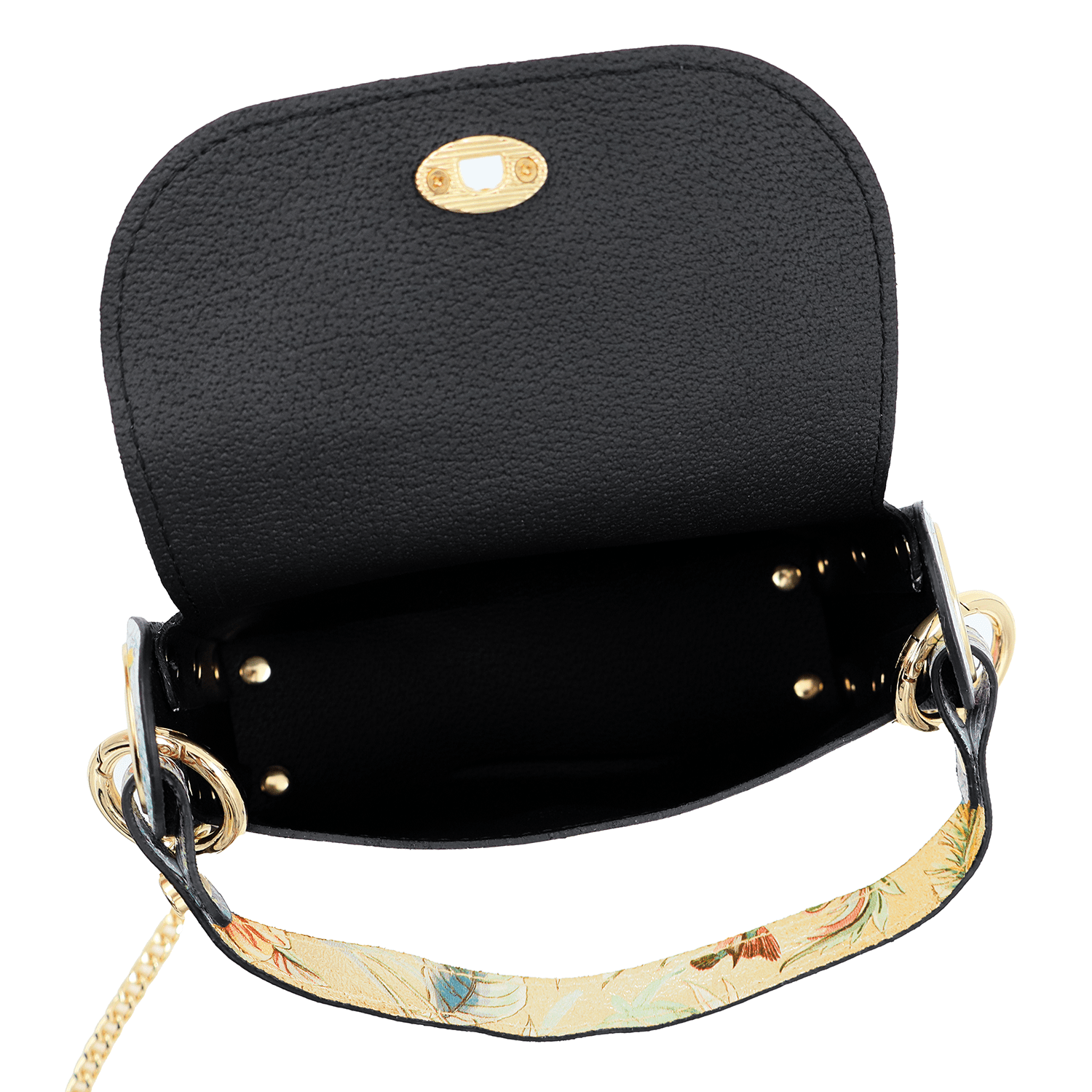 Női táska 2 fogantyúval, természetes bőrből, Alena - arany