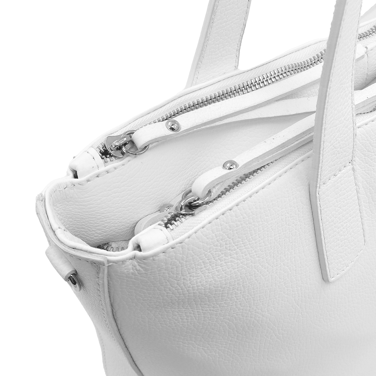 Nagy természetes bőr táska Tropea - fehér