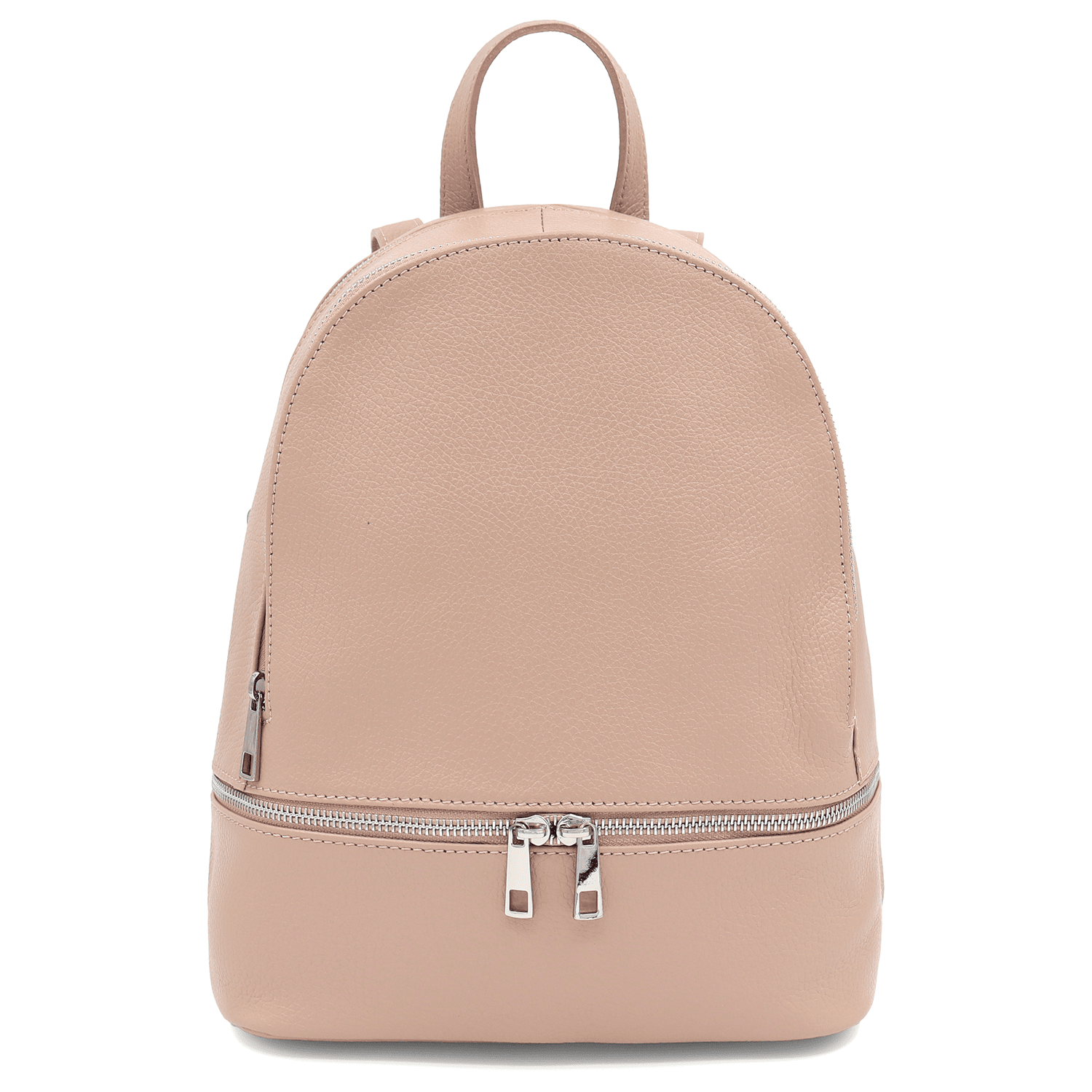 Női hátizsák természetes bőrből Linda - rózsaszín hamu