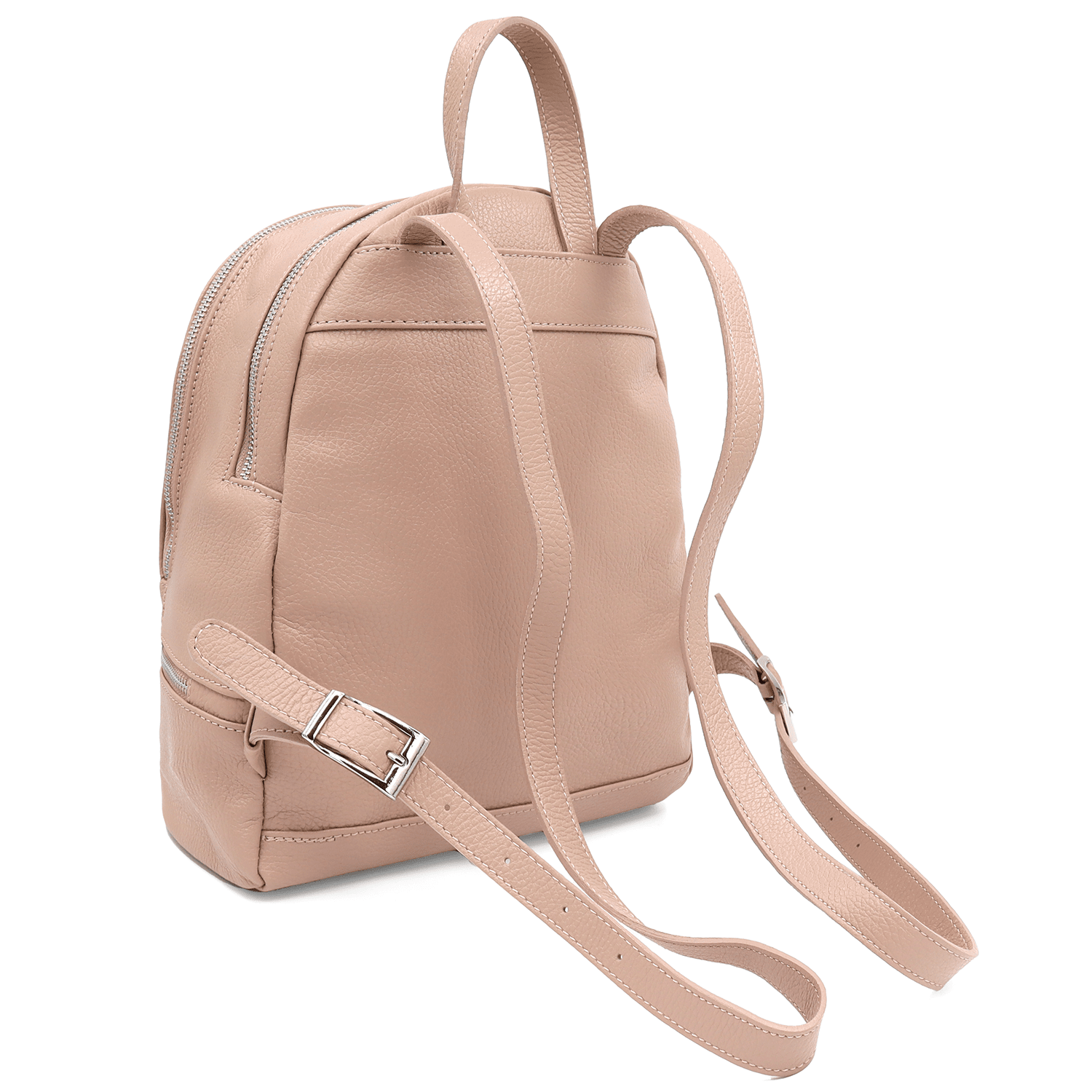 Női hátizsák természetes bőrből Linda - rózsaszín hamu