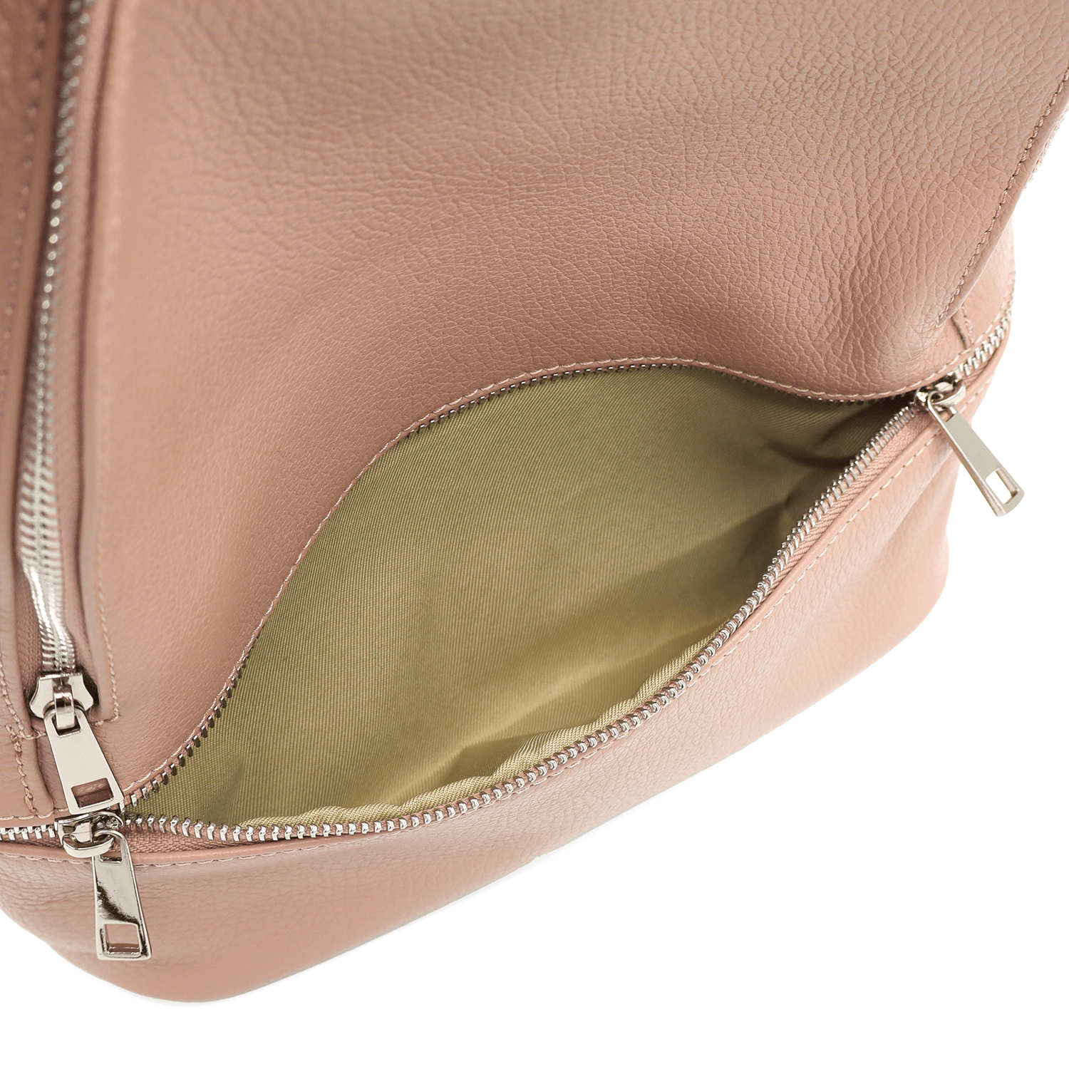 Női hátizsák természetes bőrből Linda - rózsaszín hamu