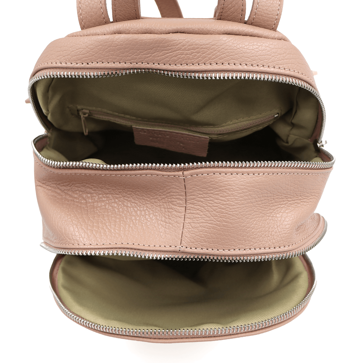 Női hátizsák természetes bőrből Linda - rózsaszín hamu