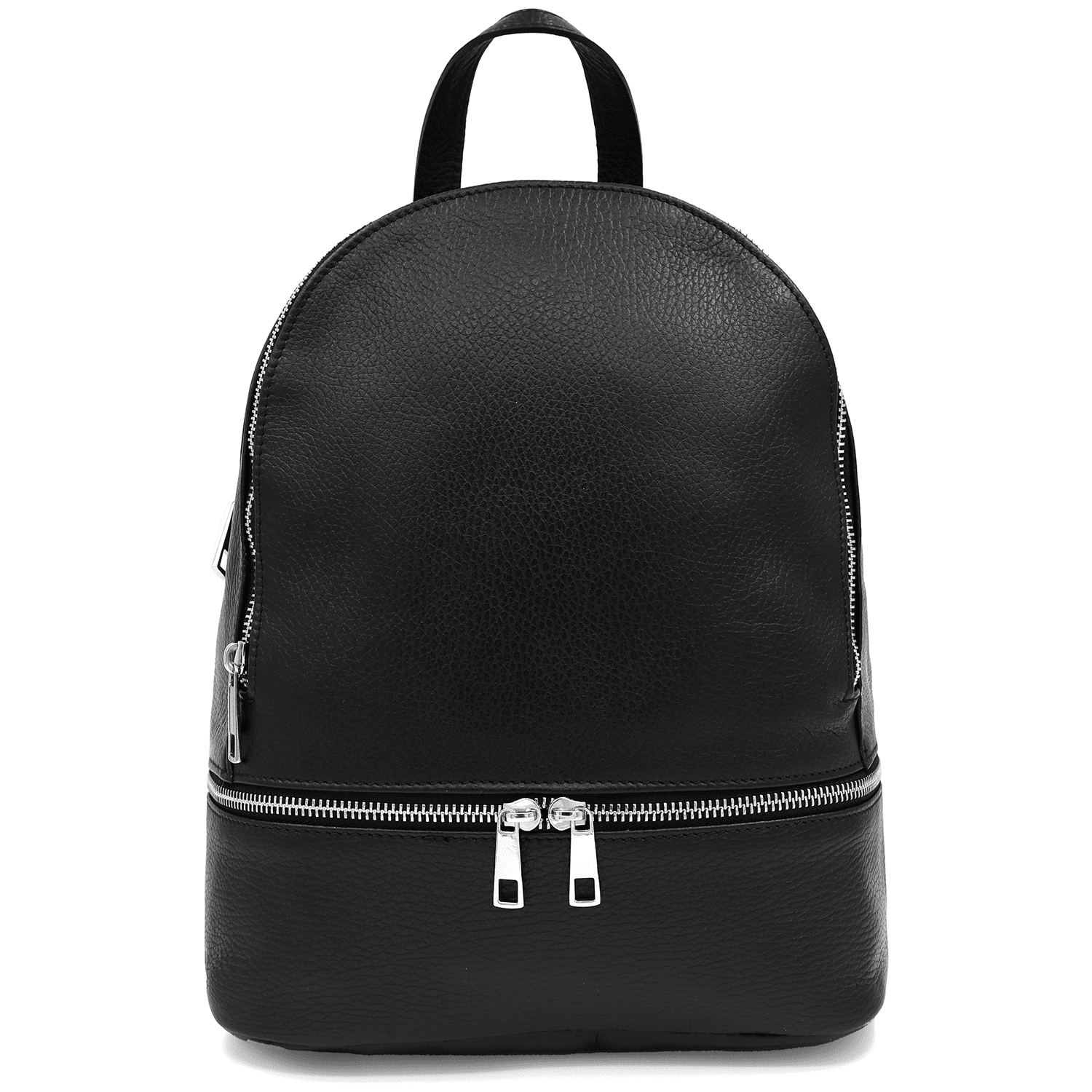 Női hátizsák természetes bőrből Linda - fekete