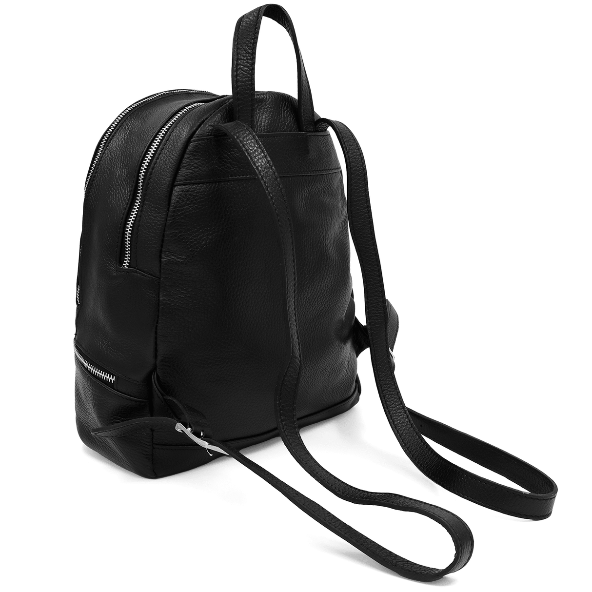 Női hátizsák természetes bőrből Linda - fekete