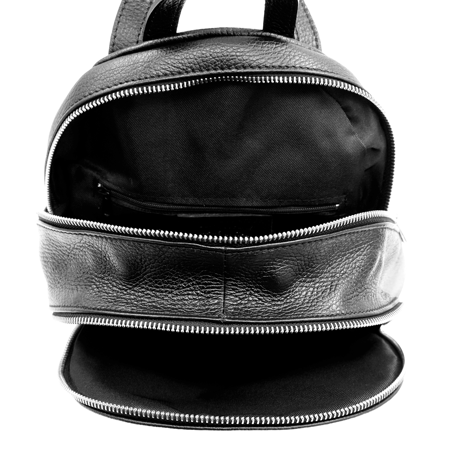 Női hátizsák természetes bőrből Linda - fekete