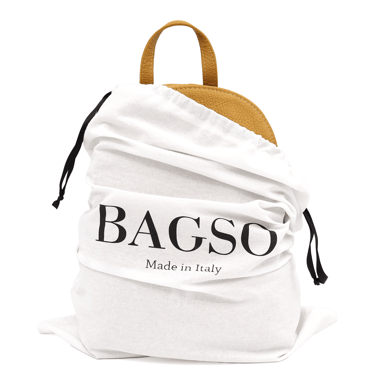 Női hátizsák természetes bőrből Linda - mustársárga