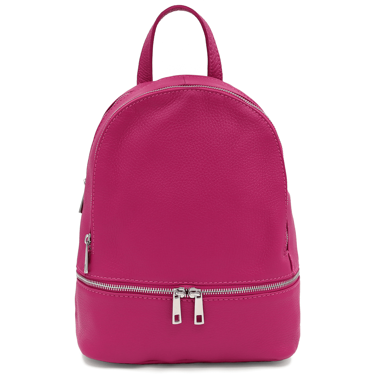 Női hátizsák természetes bőrből Linda - fukszia